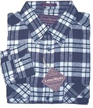 ! Good Purchase !!  FALCON BAY 2 Pocket LS Heavier Weight Flannel #0117Blue Blue Plaid, 4X