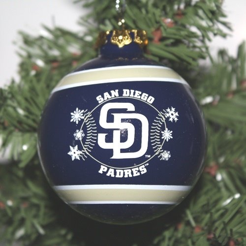 San Diego Padres 2011 Snowflake Glass Ball Ornament