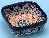 Polish Pottery Small Square Dish 1 3/4 H x 4 W x 4 L