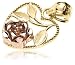 14k Yellow Gold Heart w/ Rose Gold Flower Pendant