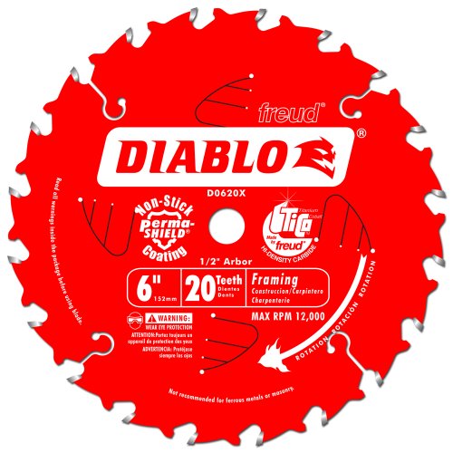 Best Price Freud D0620X Diablo 6-Inch 20 Tooth ATB Trim Saw Blade with 1/2-Inch Arbor