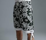 Big Hibiscus board shorts [forest & dove]