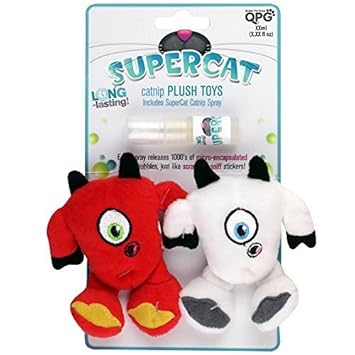 【クリックで詳細表示】SuperCat Yeti Plush Duo Toy with Play Activated Catnip Spray， Red and White by SuperCat [並行輸入品]： ペット用品