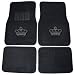 Crown Front & Rear Gem Crystals Studded Rhinestone Car Truck SUV Floor Mats