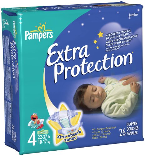 Pampers Extra Protection Diapers, Jumbo Pack, Size 4, 26 ea,