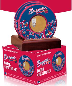 Atlanta Braves unsigned Coasters With Game Used Dirt (Set of 4)- MLB Hologram