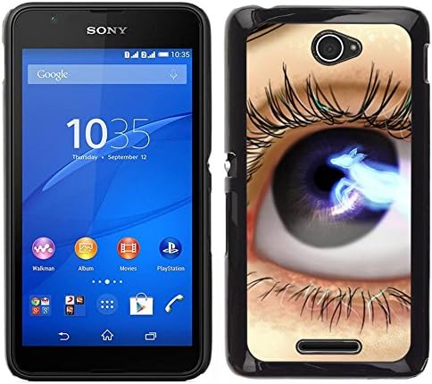 Hard PC Protective Case Smartphone Case Cover for Sony Xperia E4 // Eye Blue Black Space Lashes Close Up // CooleCell