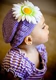 Girls My Little Noggin lavender crochet beanie kufi hat for baby & toddler
