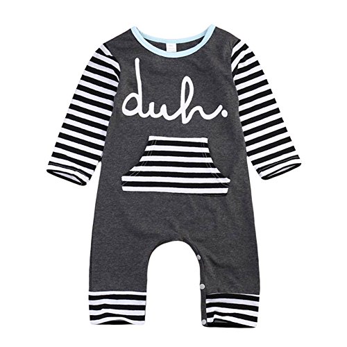 MIOIM Unisex Kids Baby Boy Girl Stripes Printed Romper Bodysuit Outfits