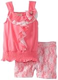 Little Lass Baby-Girls Newborn 2 Piece Short Set With Ruffles