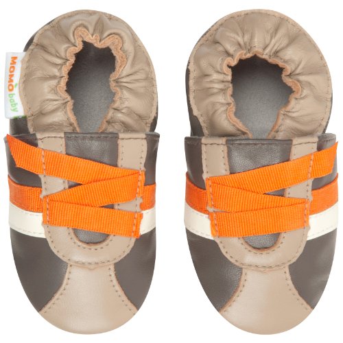 Momo Baby Infant/Toddler Z-Strap Sneaker Brown Soft Sole Leather Shoes - 0-6 Months/1-2.5 M US Infant