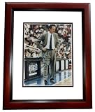 Signed Riley Picture - Pat Miami Heat 8x10 MAHOGANY CUSTOM FRAME - Autographed NFL Photos