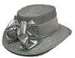 Brilliant Gambler Hat with Metallic Sash and Bow in Gold or Silver