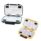 asmaza(TM) 2 colors Waterproof Tackle Box with 12 Compartments Fly Fishing Lure Spoon Hook Bait Storage Case