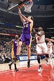 Los Angeles Lakers v Chicago Bulls: Pau Gasol and Luol Deng Photographic Poster Print by Andrew Bernstein, 28x42