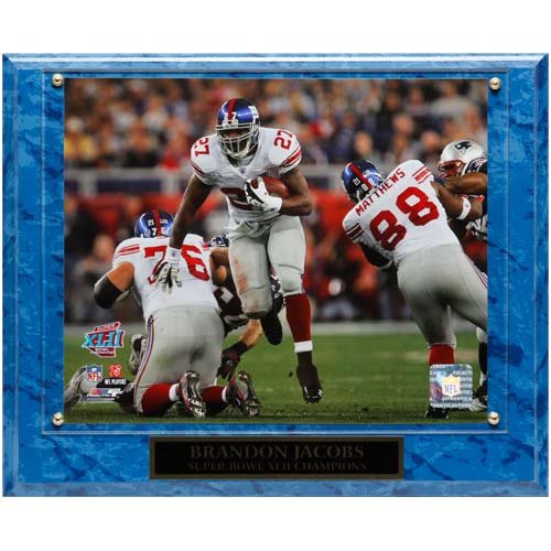 New York Giants #27 Brandon Jacobs 13'' x 10.5'' Super Bowl XLII Player Plaque