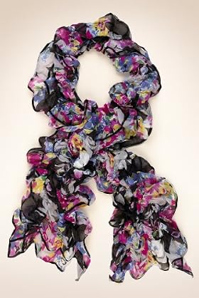 Per Una Floral Print Ruffle Scarf