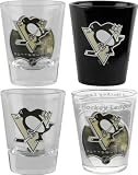 Pittsburgh Penguins 3D Logo Shot Glass Set