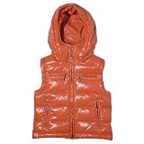 Orange Detachable Hood Down Vest for Kids by ADD
