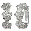 Daisy Chain Cubic Zirconia Platinum Overlay Sterling Silver Hoop Earrings Daisy Chain Cubic Zirconia Platinum Overlay Sterling Silver Hoop Earrings