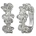 Daisy Chain Cubic Zirconia Platinum Overlay Sterling Silver Hoop Earrings