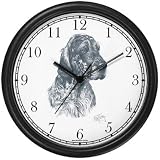 English Setter Dog (MS) Wall Clock by WatchBuddy Timepieces (Black Frame)