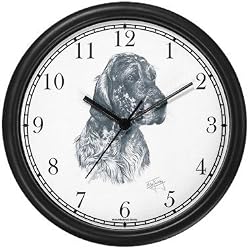 English Setter Dog (MS) Wall Clock by WatchBuddy Timepieces (Black Frame)