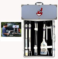 Cleveland Indians 8pc. BBQ Set w/Case - MLB Baseball - Fan Shop Sports Team Merchandise