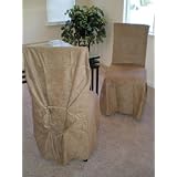 6 Pieces Taupe Peat Dining Chair Slipcovers by 