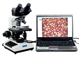 OMAX 40X-2000X Digital Binocular Biological Compound Microscope with Built-in 3.0MP USB Camera and Double Layer Mechanical Stage