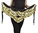 BellyLady Belly Dance Hip Scarf, Gold Coins Belly Dance Costume Skirt Wrap Belt