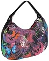 edc by Esprit Hobo bag butterfly A48040, Damen Henkeltasche, Schwarz, (black 001), 35X50X10