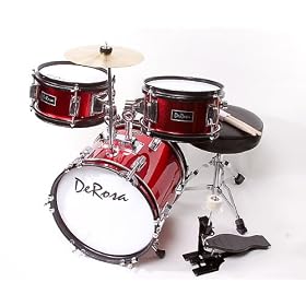 DeRosa by Bridgecraft Child/Kid's Drum Set - DRM 312 RED - For 3 to 5 yrs