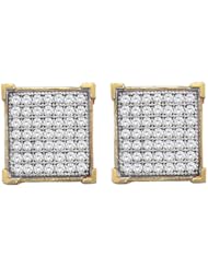 10K Yellow Gold 0.33CT White Diamond Micro-Pave Earrings
