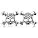 Sterling Silver Cubic Zirconia CZ Skull Crossbones Stud Earrings
