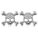 Sterling Silver Cubic Zirconia CZ Skull Crossbones Stud Earrings
