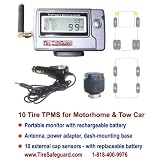 10 Tire RV Cap Sensor Tire Pressure Monitoring System (TPMS) by Tire-Safeguard