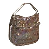 Bagtique Front Studded Snake Pattern Flip/Zip Top Large Tote