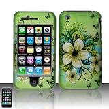 Apple iPhone 3g 3gs Apple Green Butterfly Flower Premium Design Snap-On Pre ....