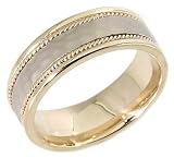 14K Two-Tone Gold Twisted Wire Comfort Fit Wedding Band Ring