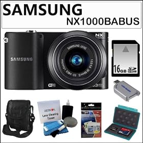 Samsung NX1000 20.3MP Wifi Digital Camera & 20-50MM Lens Black Mirrorless + 16GB Secure Digital Memory Card + Accessory Kit