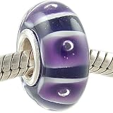 51bdy29g6fL. SL160  Sterling Silver Jewelry: Purple Snakeskin Murano Glass and 925 Sterling Silver Bead fits European Charm Bracelet