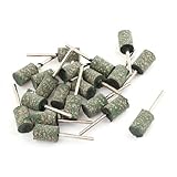 uxcell 砥石　研削ヘッド 研磨 金属材質 12mm直径 シルバートーン グリーン 20個入り