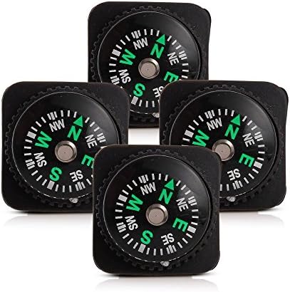 MOOST 4 Pack Liquid Filled Slip-on Compass for Emergency Survival Kits / Watchband / Paracord Bracelets / Keychain
