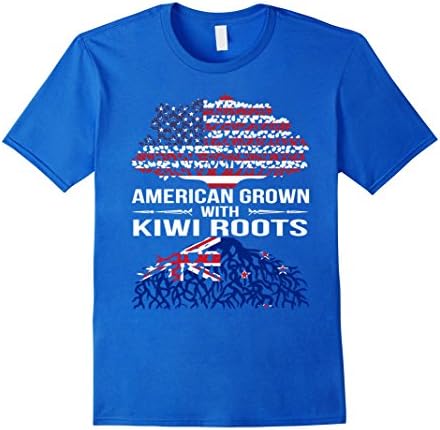 Men's American Grown With Kiwi Roots T-Shirt Medium Royal Blue