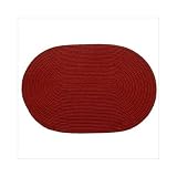 Solid Brilliant Red Braided Rug Size: Oval 5 x 8