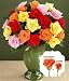 Flowers - Two Dozen Assorted Petite Roses with Vase