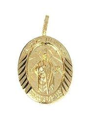 14K Gold Charm Saint Jude Thaddeus Pendant Jewelry 20mm