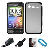 Durable Crystal Hard Case Cover with Black Rubberized TPU Silicone Skin Edg ....