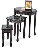 Carved Nesting Tables Set of 3